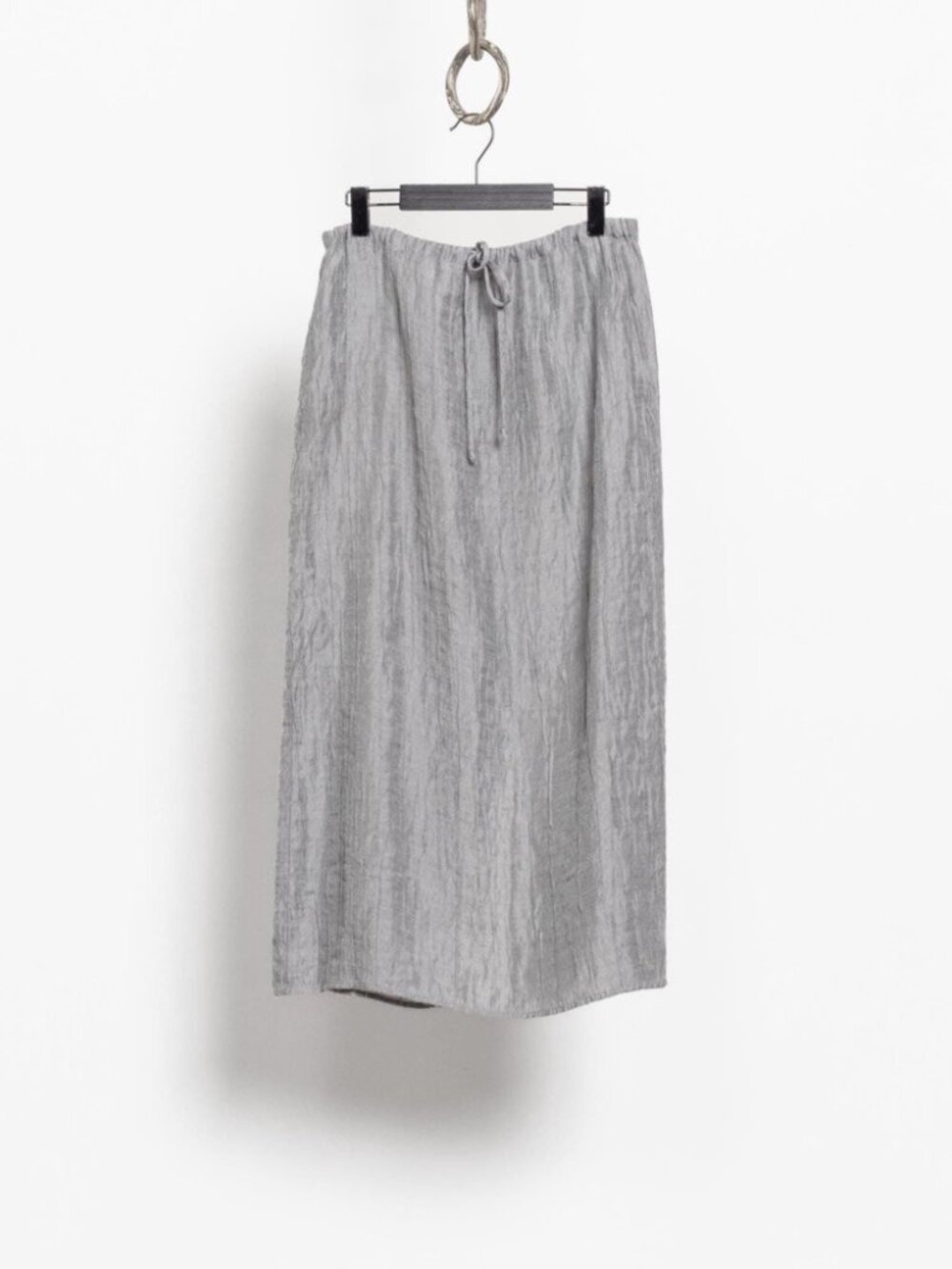 CRINKLE LINEN MAXI Skirt Vintage Low Rise Light / Small Medium - Picture 4 of 10
